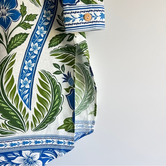 FARM Rio Off-White Tropicance Lenzing Ecovero Euroflax Chemise Top Size XS NWT - Picture 8 of 15